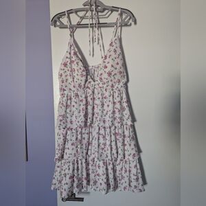 Floral Tiered Halter Dress